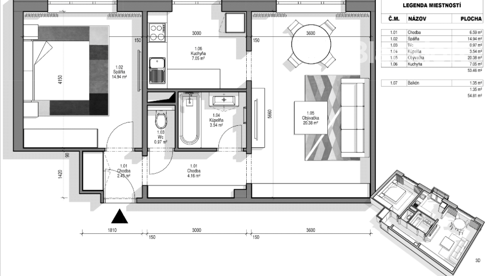 ✅ Investícia! 2 izbový byt, 57m2, Rumančeková 38, Ružinov