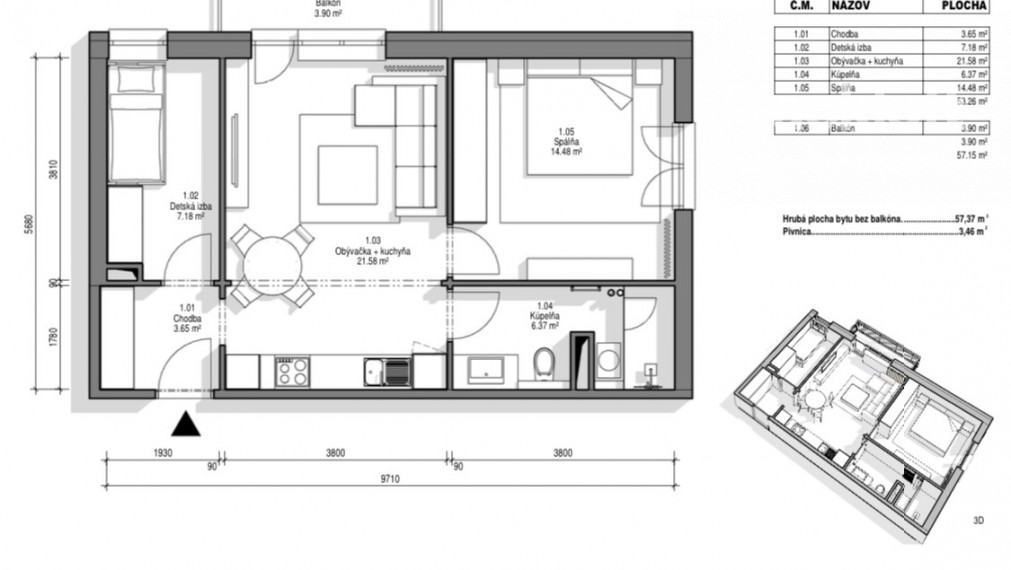 Moderný 2,5-izbový byt vo vyhľadávanej lokalite