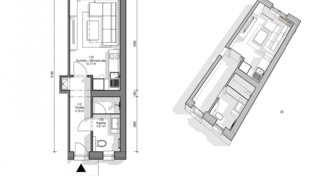 Moderný 1-izbový byt (štúdio) v centre Bratislavy