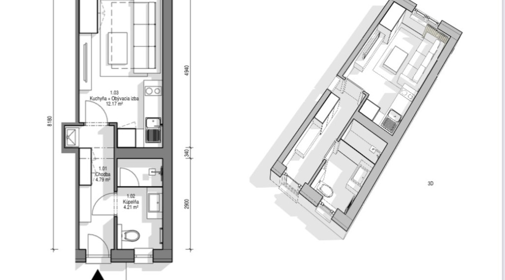 Moderný 1-izbový byt (štúdio) v centre Bratislavy