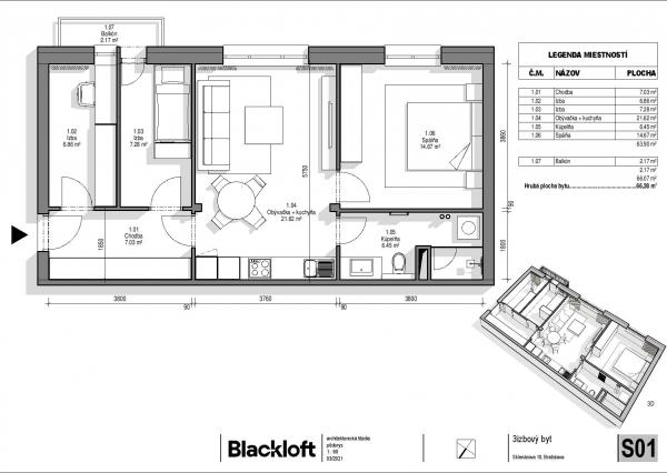 ✅ Veľký slnečný 3 izbový byt, 68m2, Sklenárova 10, Ružinov