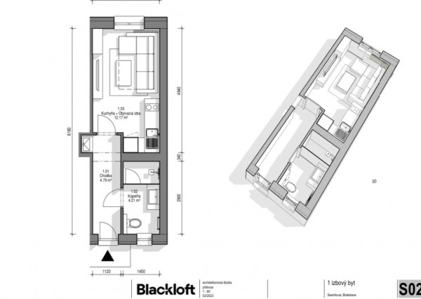 Moderný 1-izbový byt (štúdio) v centre Bratislavy